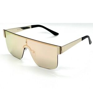 Shield Sunglasses Flat Top Oversize Mirrored Lens Fashion Statement Beach Shades